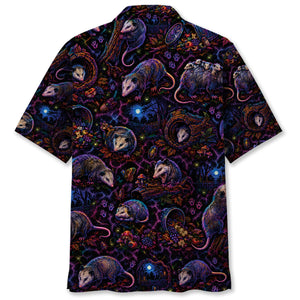 Midnight Opossum Neon Hawaiian Shirt