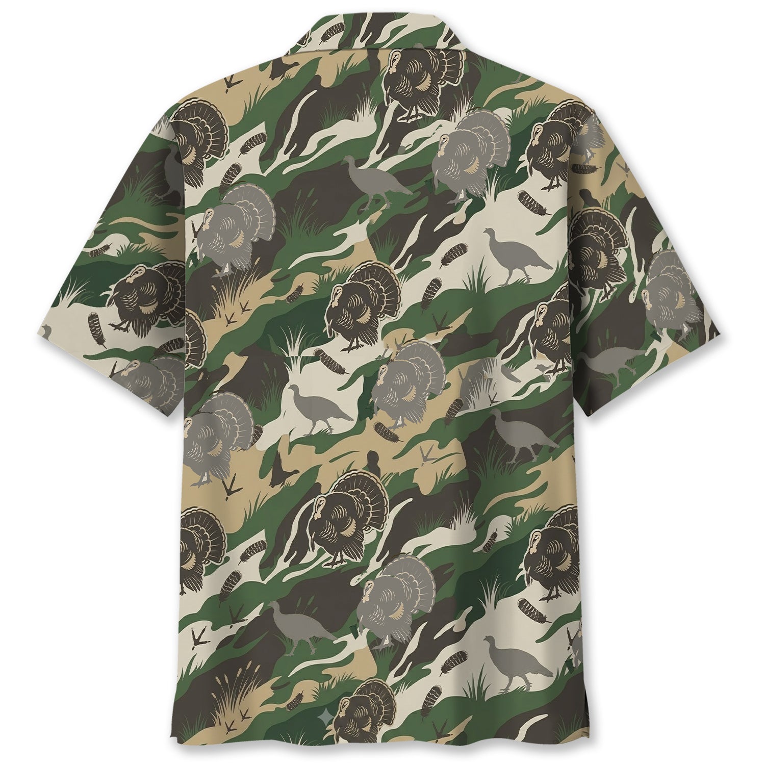 Outdoor Turkey Hunting Camo Print Graphic Hawaiian Shirt