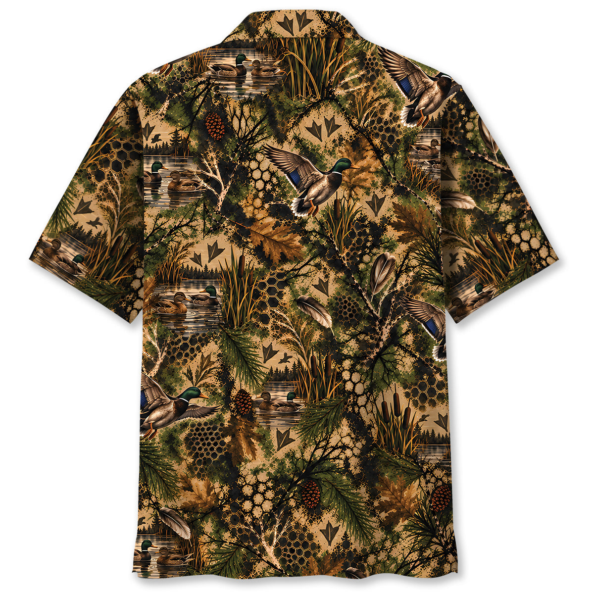 Duck Hunting Hex Camo Hawaiian Shirt