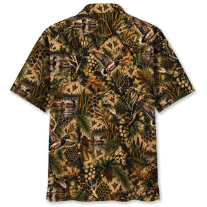 Duck Hunting Hex Camo Hawaiian Shirt