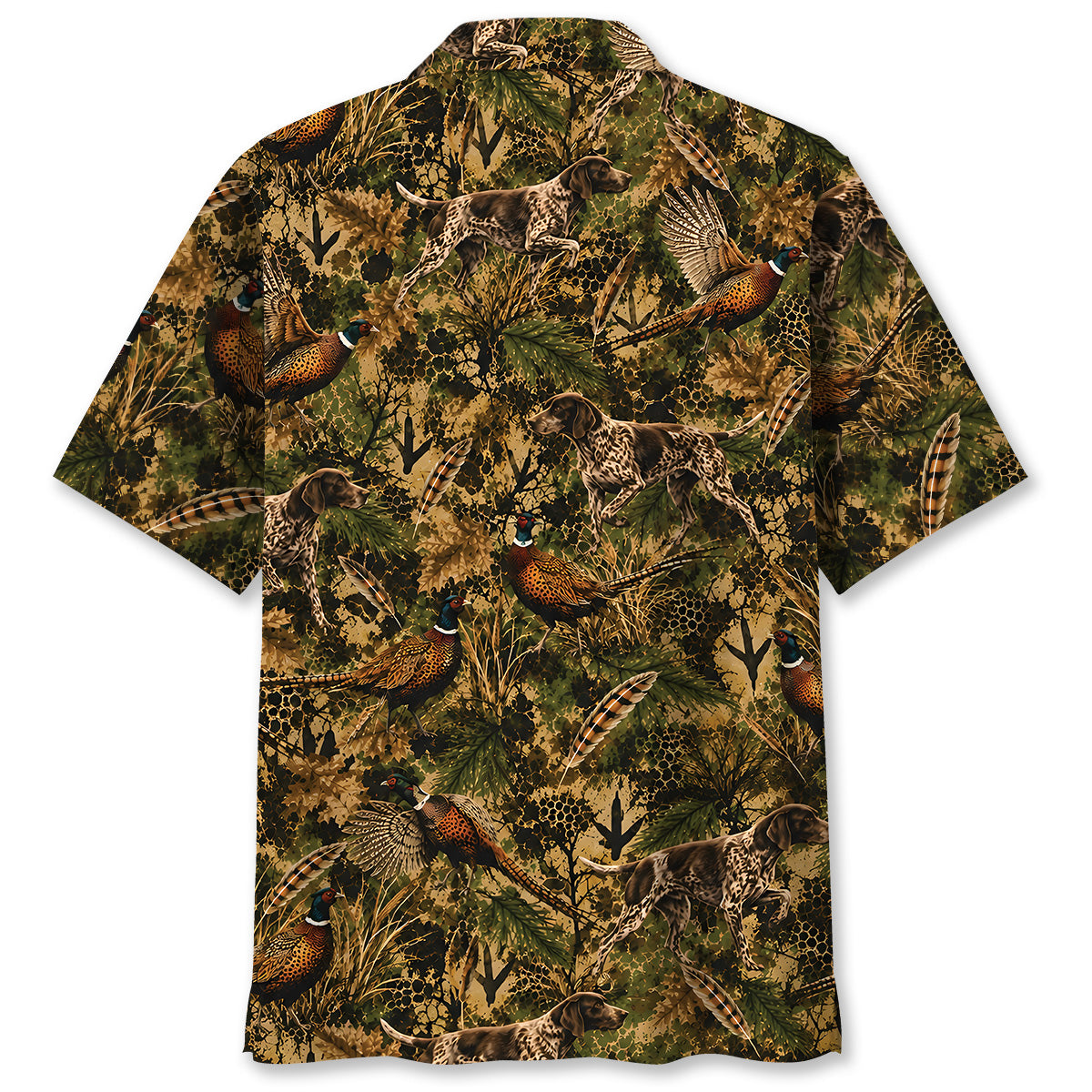 Pheasant Hunting Hex Camo Hawaiian Shirt