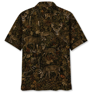 Deer Hunting Forest Camouflage Hawaiian Shirt