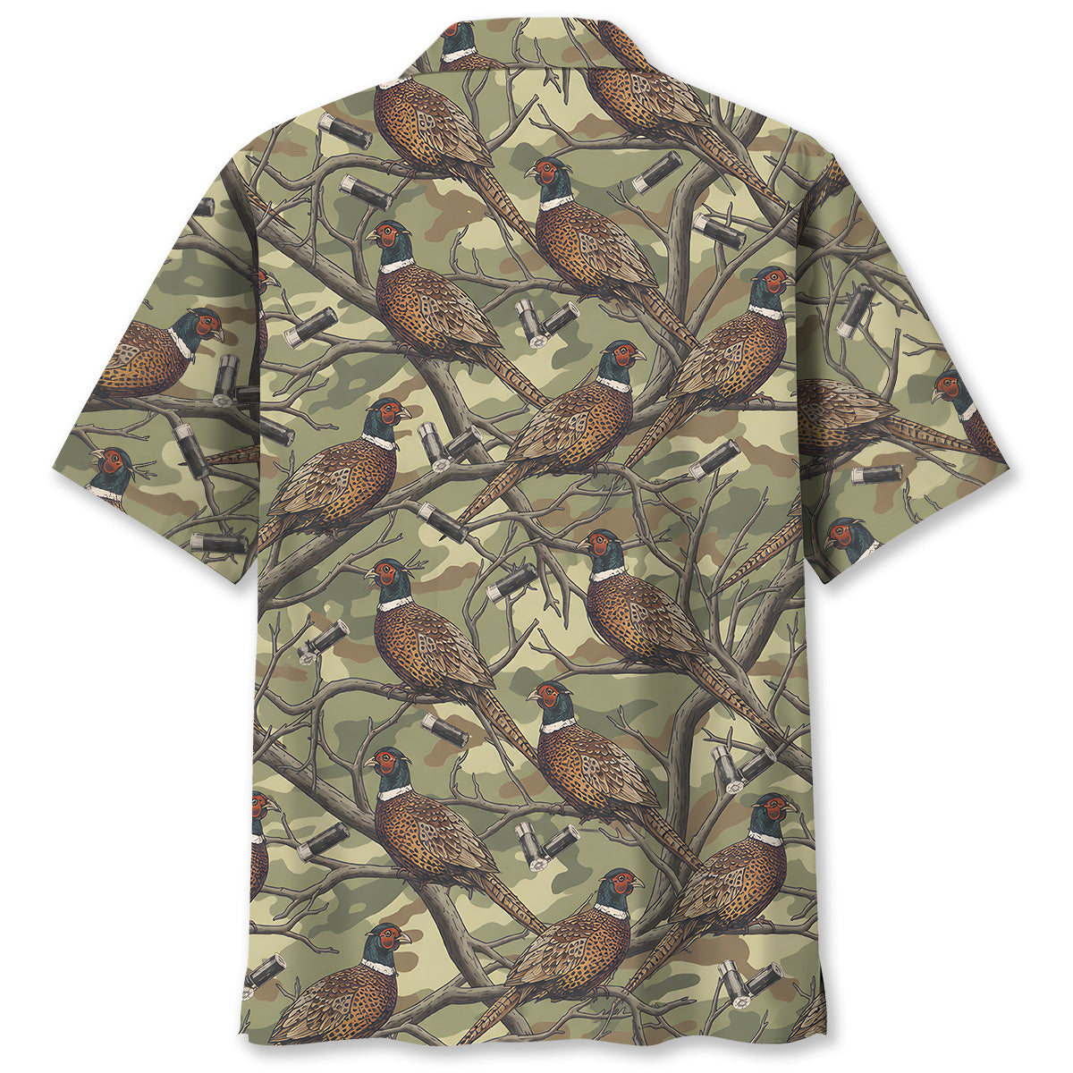 Pheasant Camouflage Graphic Pattern Hawaiian Shirt