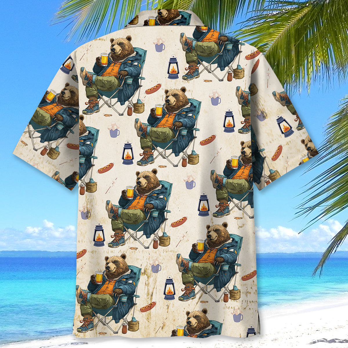 Funny Bear Go Camping Hawaiian Shirt