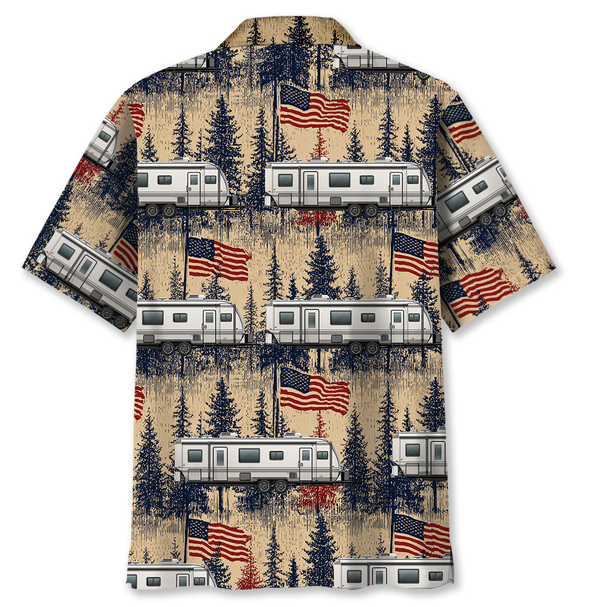 America Fifth-Wheel Trailer Hawaiian Shirt
