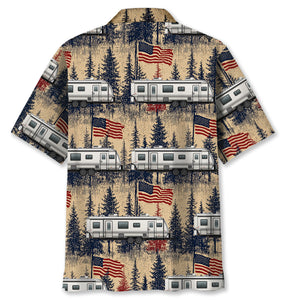 America Fifth-Wheel Trailer Hawaiian Shirt