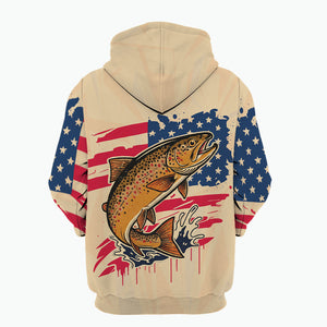 Vintage America Custom Name Trout Fishing All Over Print Shirt