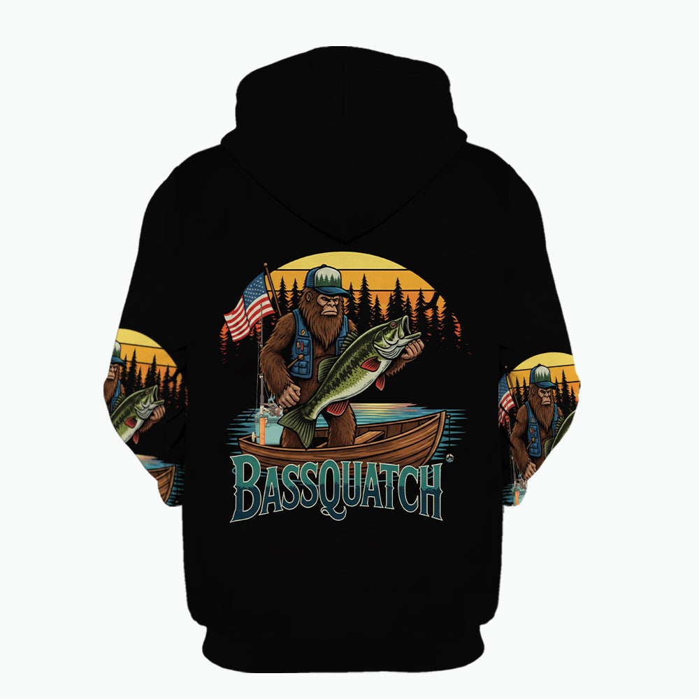 Bassquatch Retro All Over Print Shirt