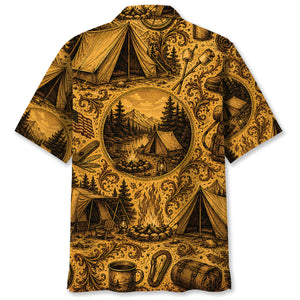 Tent Camping Vintage Legend Art Hawaiian Shirt