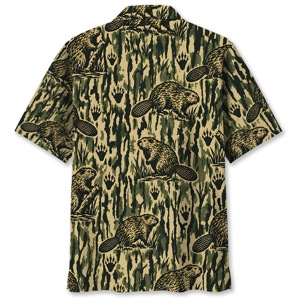 Beaver Stripe Camouflage Hawaiian Shirt