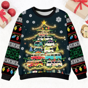 Christmas Tree With Camper Vans Ugly Sweater