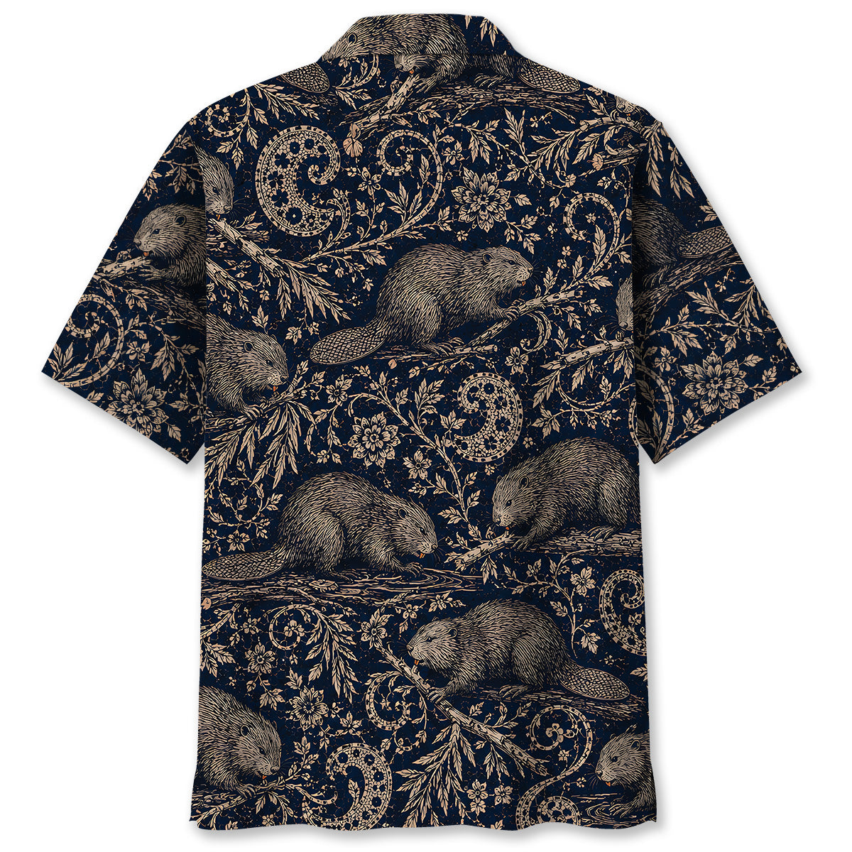Midnight Beaver Paisley Hawaiian Shirt