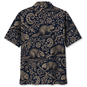 Midnight Beaver Paisley Hawaiian Shirt