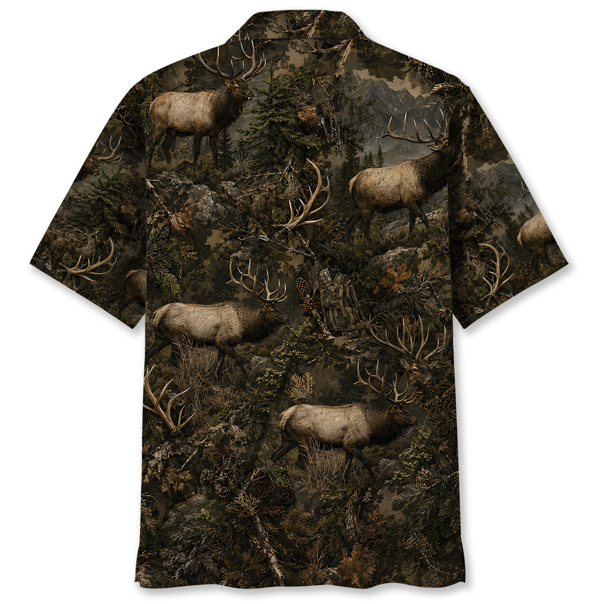 Elk Hunting Forest Hawaiian Shirt