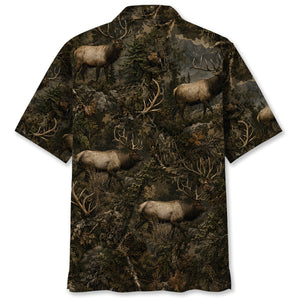 Elk Hunting Forest Hawaiian Shirt