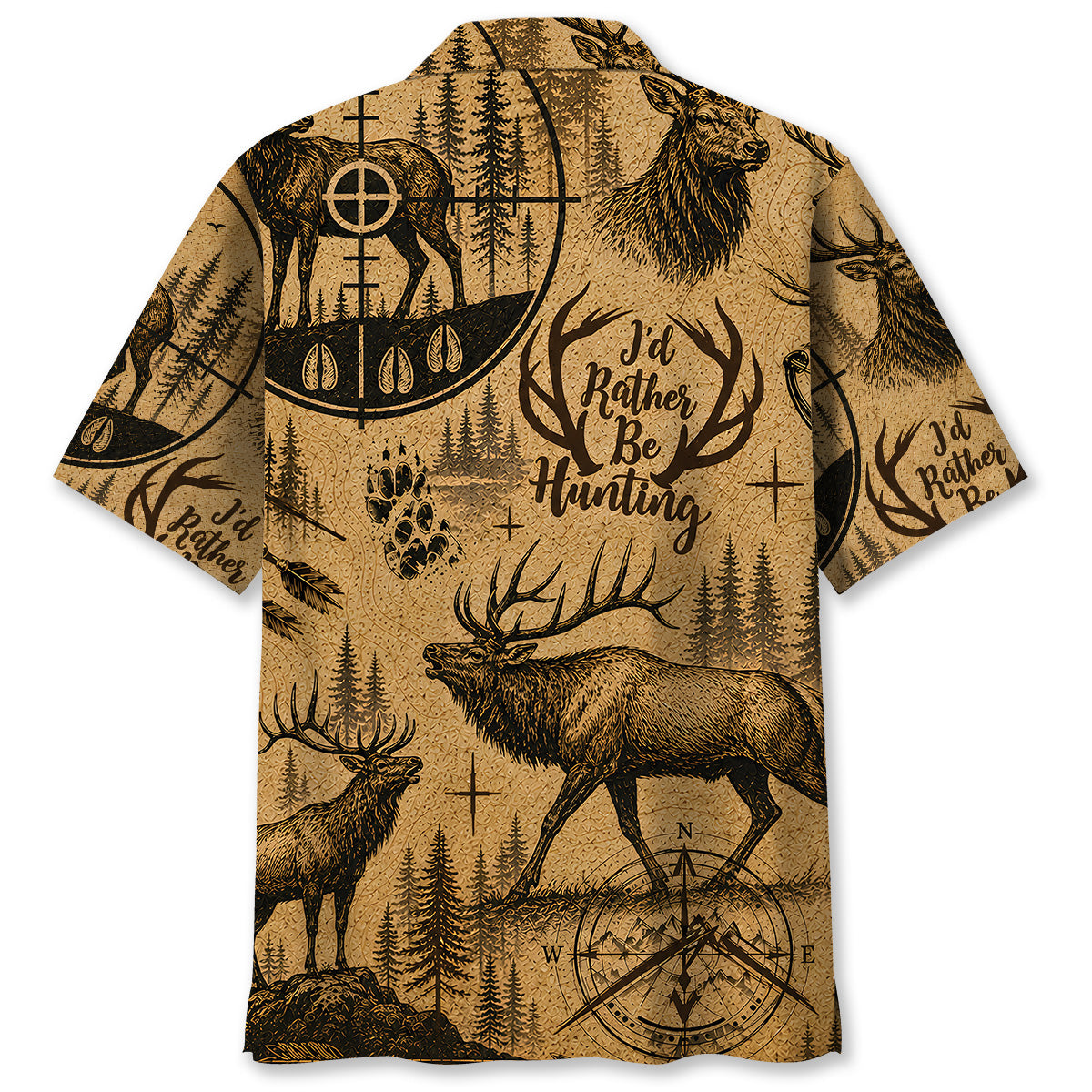 Elk I'd Rather Be Hunting Hawaiian Shirt