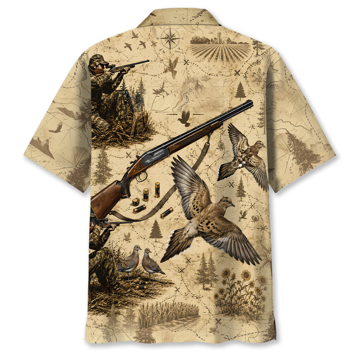 Vintage Dove Hunting Hawaiian Shirt