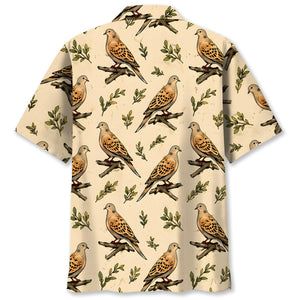 Vintage Wild Dove  Pattern Hawaiian Shirt