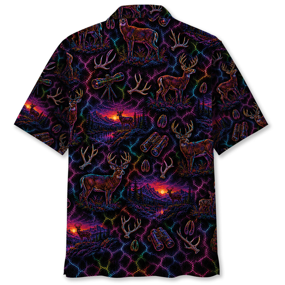 Midnight Deer Neon Hawaiian Shirt