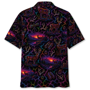 Midnight Deer Neon Hawaiian Shirt