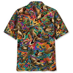 Psychedelic Duck Hunting Hawaiian Shirt