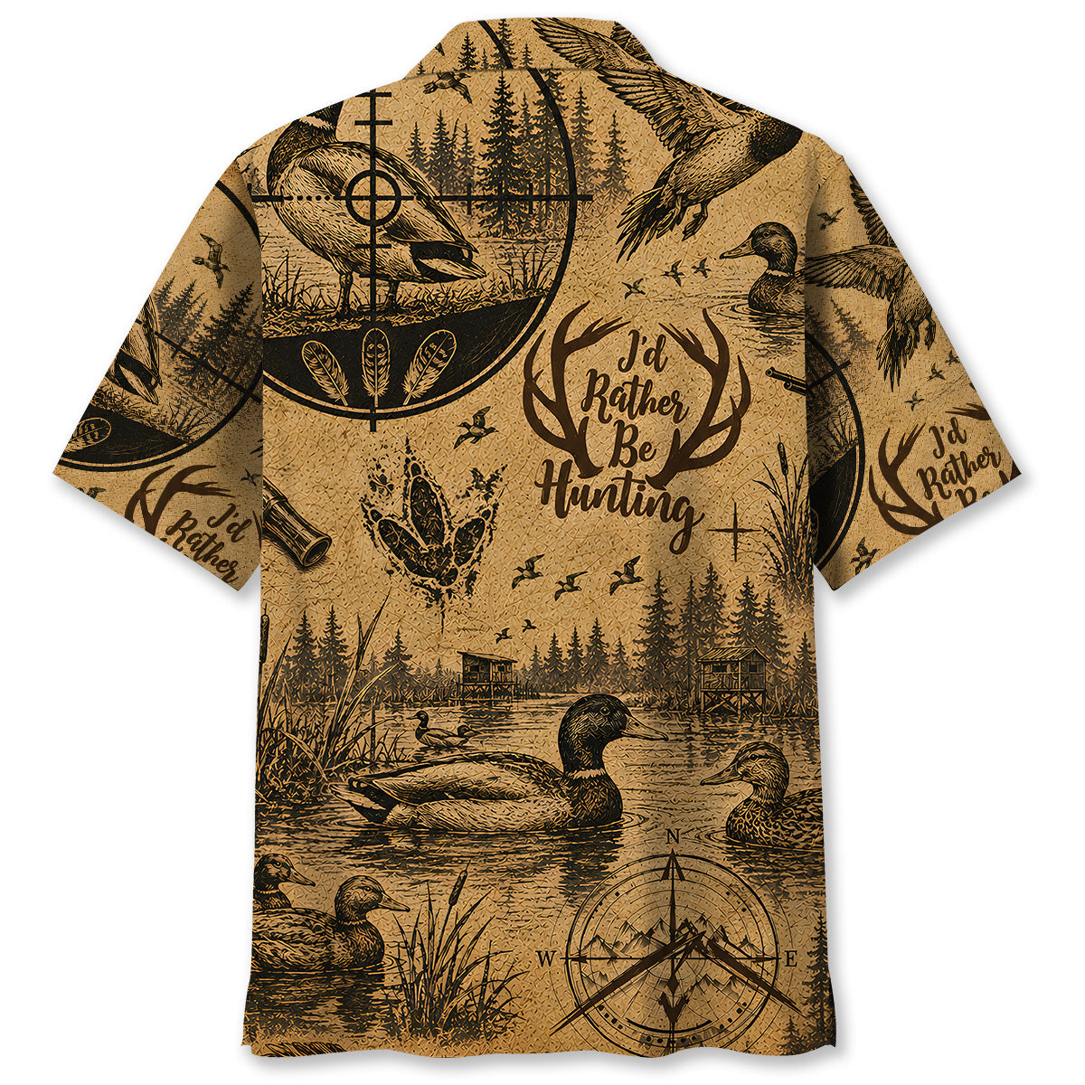 Duck I'd Rather Be Hunting Hawaiian Shirt