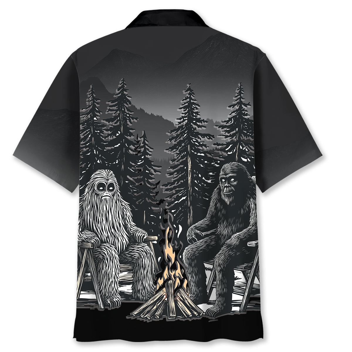 Dark Night Forest Camping Hawaiian Shirt