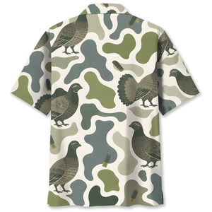 Grouse Camouflage Hunting Funny Pattern Hawaiian Shirt