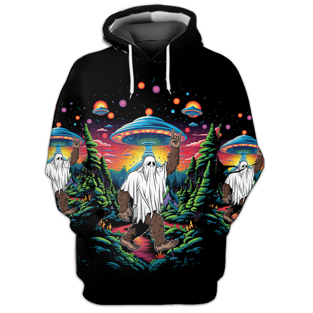 Bigfoot Boo Rock On All Over Print Shirt