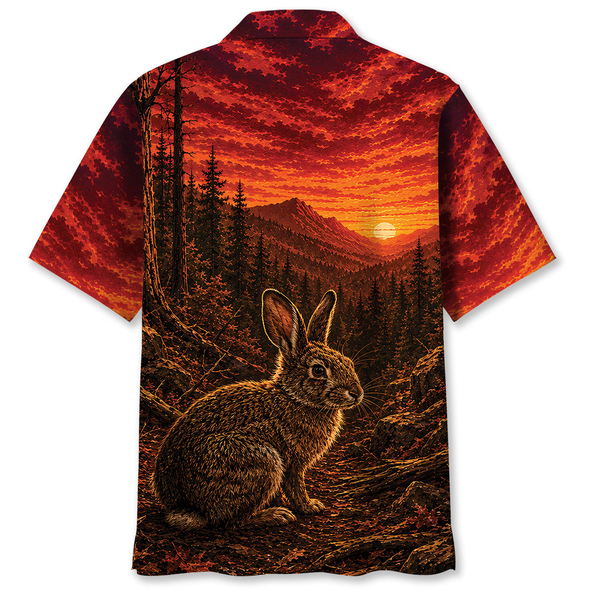 Rabbit Hunting Burnt Sky Hawaiian Shirt