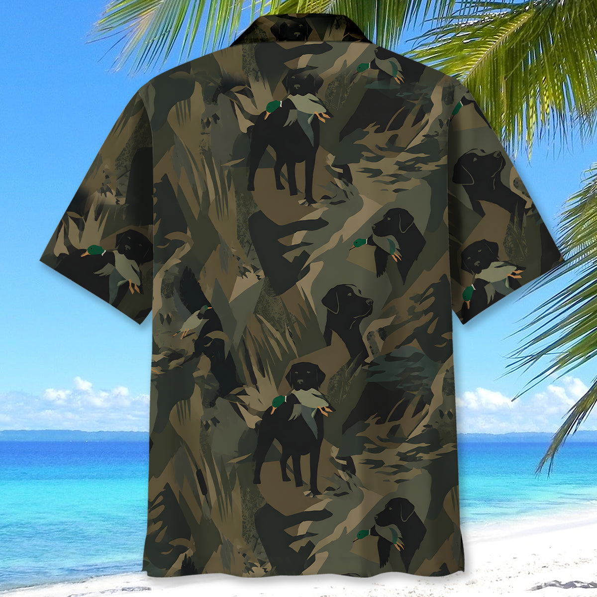 Mallard Duck Retriever Camouflage Hawaiian Shirt