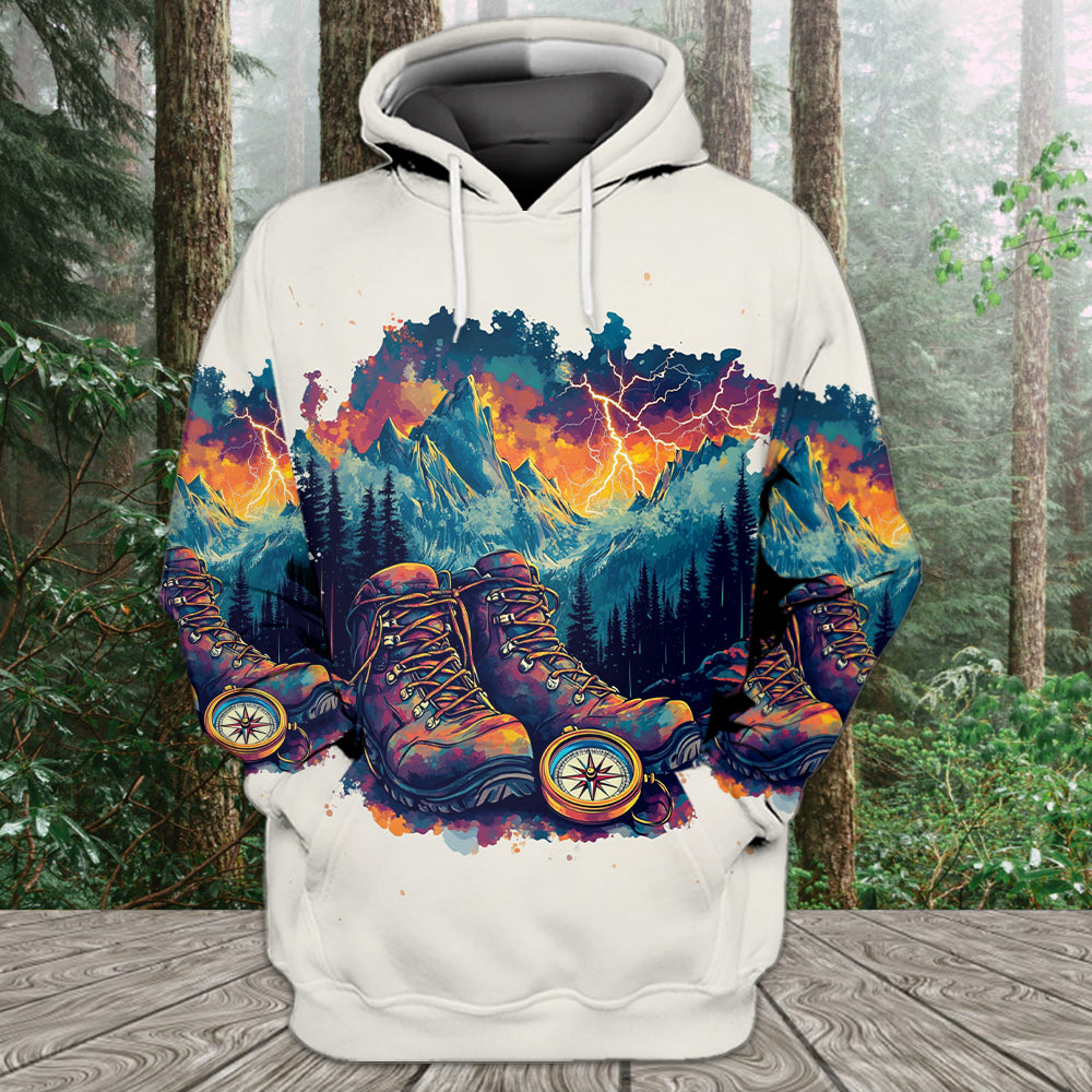 The Mountains Are Calling Compass Boots All Over Print Shirt