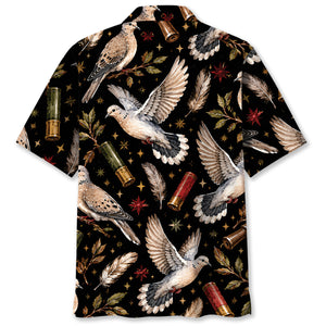 Dove Hunting Retro Black Hawaiian Shirt