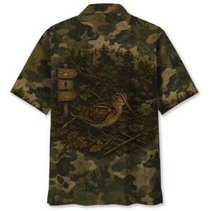 Woodcock Camouflage Dark Hawaiian Shirt