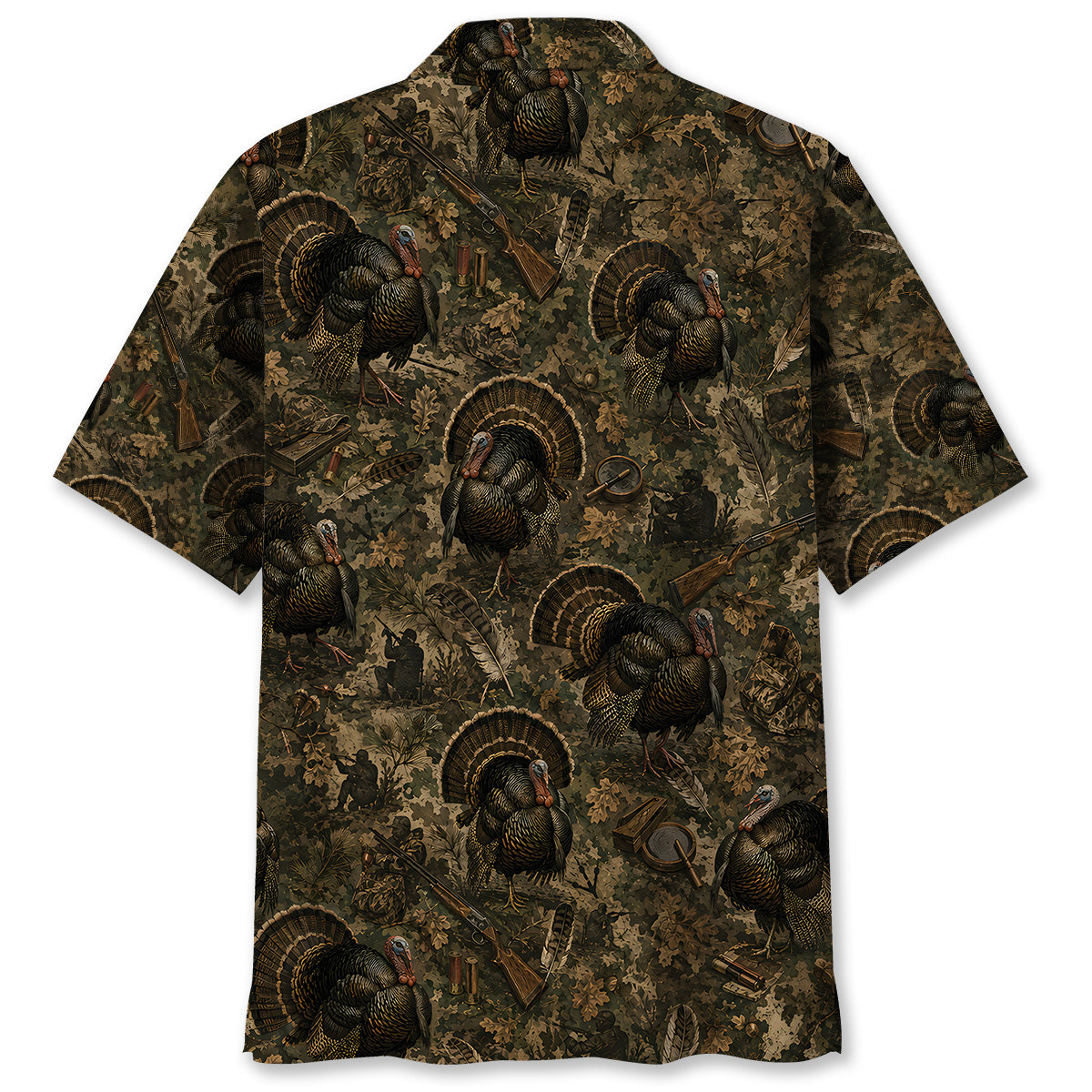 Vintage Turkey Hunter Camo Hawaiian Shirt