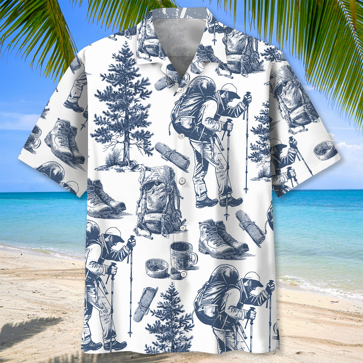 Vintage Hiking Camp Hawaiian Shirt