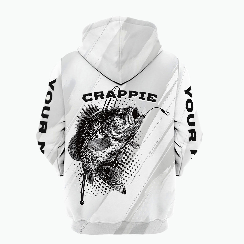 Custom Name Crappie Fish Gray All Over Print Shirt