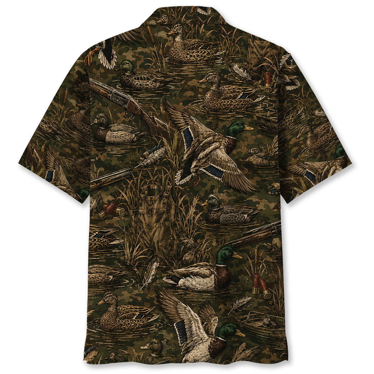 Vintage Duck Hunter Camo Hawaiian Shirt