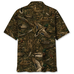 Vintage Duck Hunter Camo Hawaiian Shirt