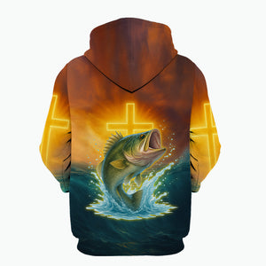 Bass Fishing Cross All Over Print Shirt