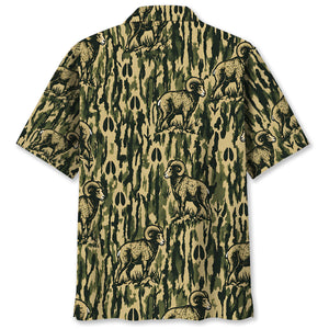 Bighorn Sheep Stripe Camouflage Hawaiian Shirt