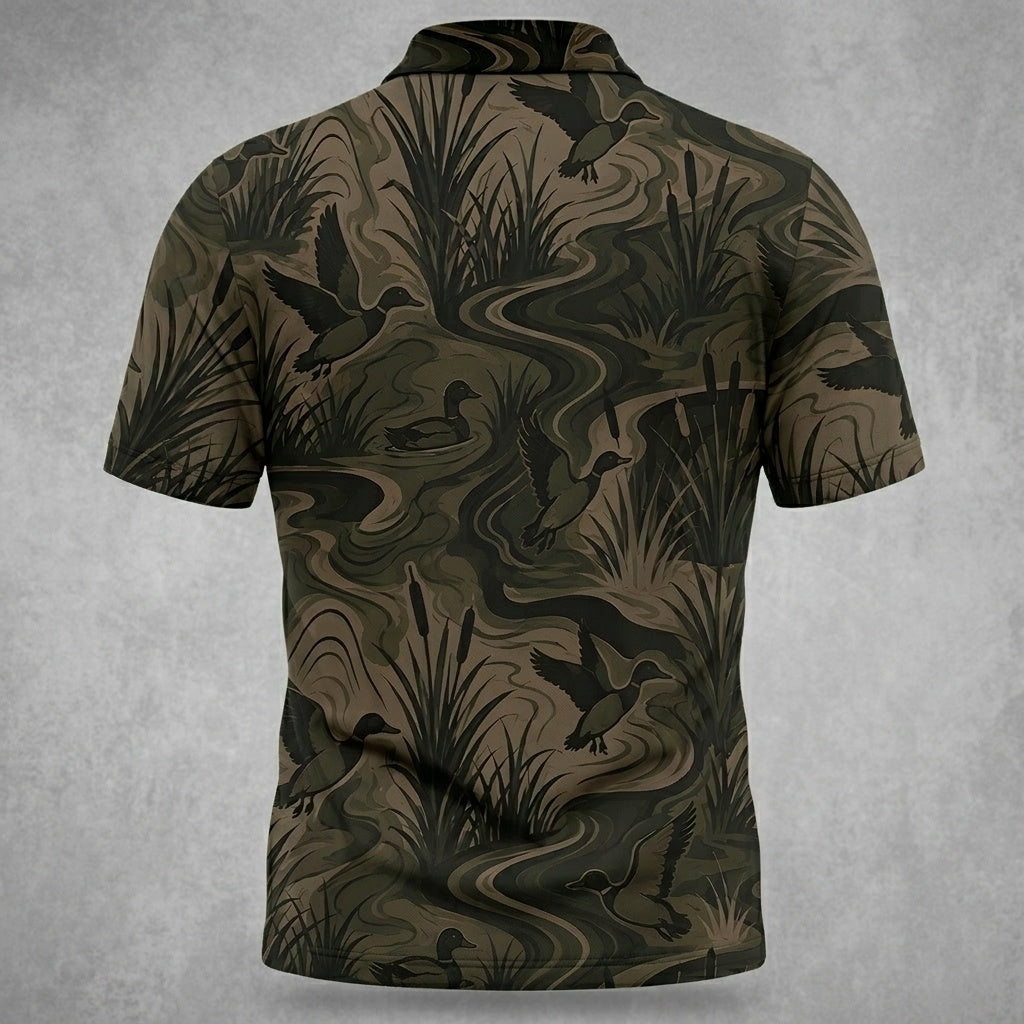 Camouflage Duck Hunting Men Polo Shirt