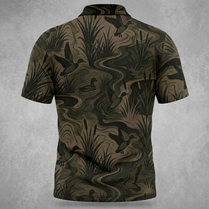 Camouflage Duck Hunting Men Polo Shirt