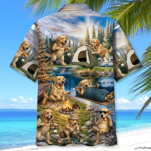 Labrador Retriever Dog Funny Camping Hawaiian Shirt