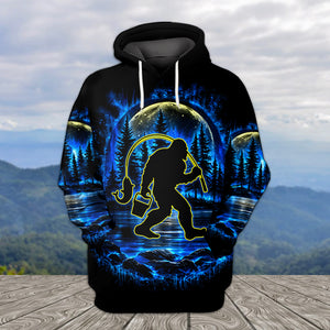 Bigfoot Fishing All Over Print Shirt
