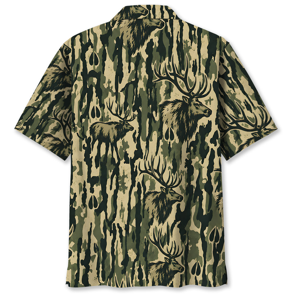 Elk Stripe Camouflage Hawaiian Shirt