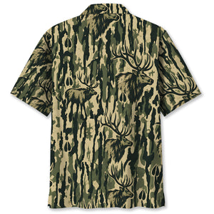 Elk Stripe Camouflage Hawaiian Shirt