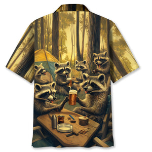 Raccoon Funny Campsite Hawaiian Shirt