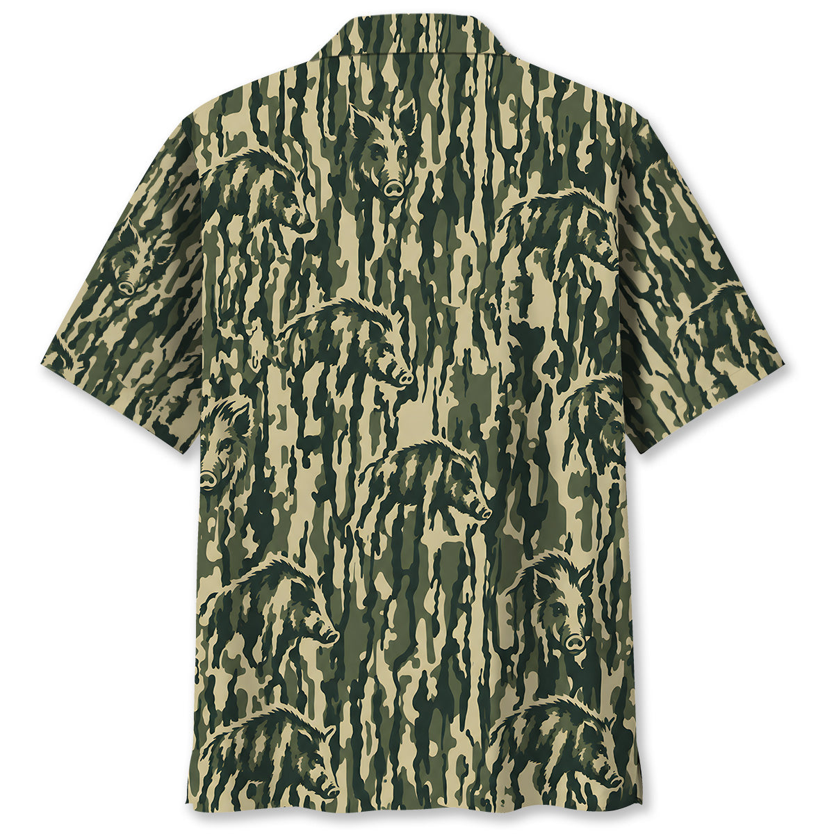 Hog Stripe Camouflage Hawaiian Shirt
