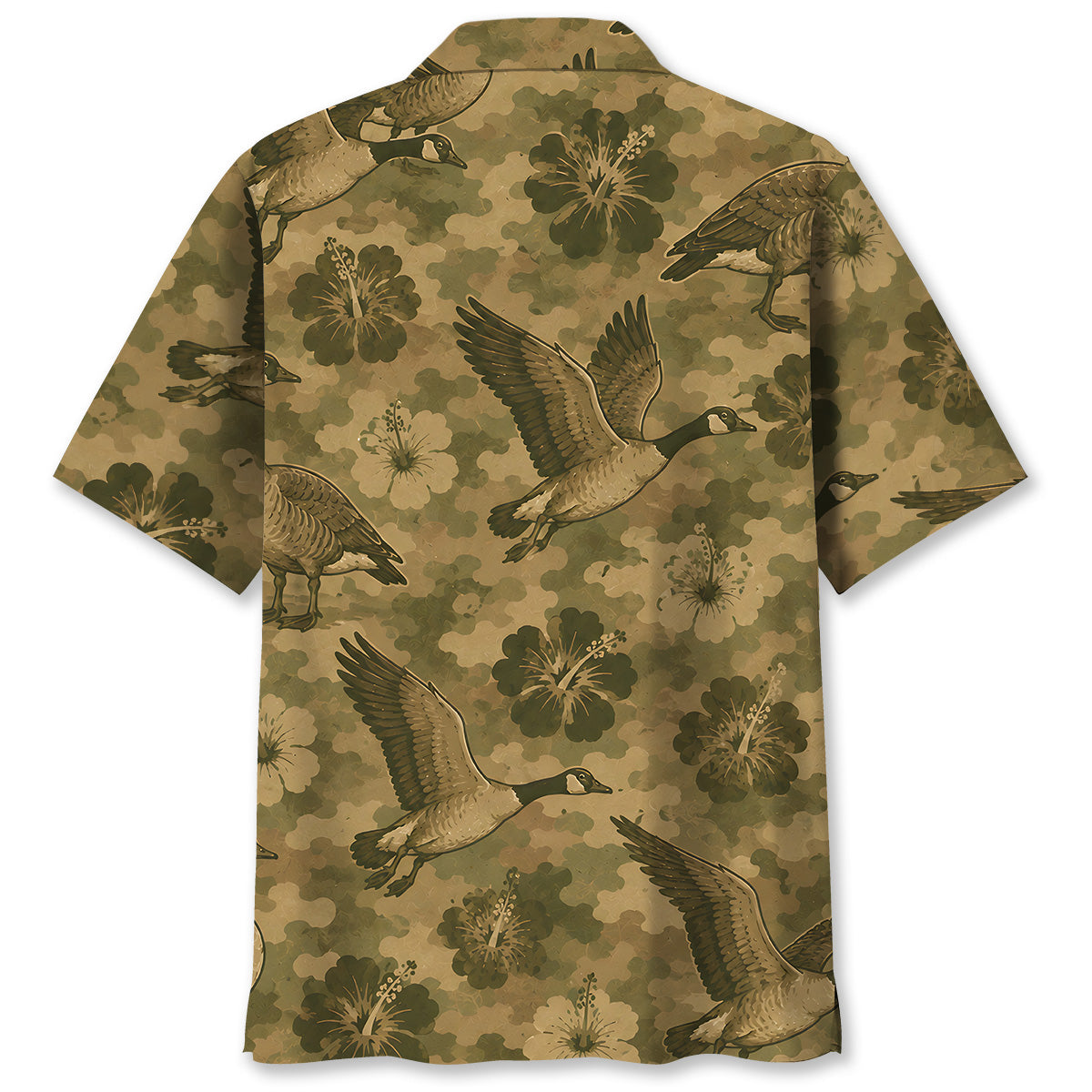 Goose Hibiscus Camouflage Hawaiian Shirt